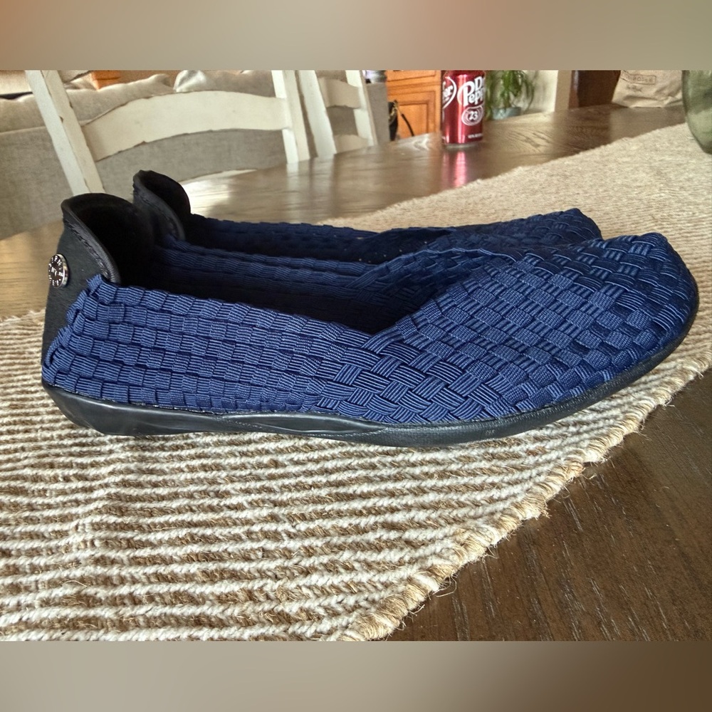 Elegant Navy Woven Slip-On Loafers